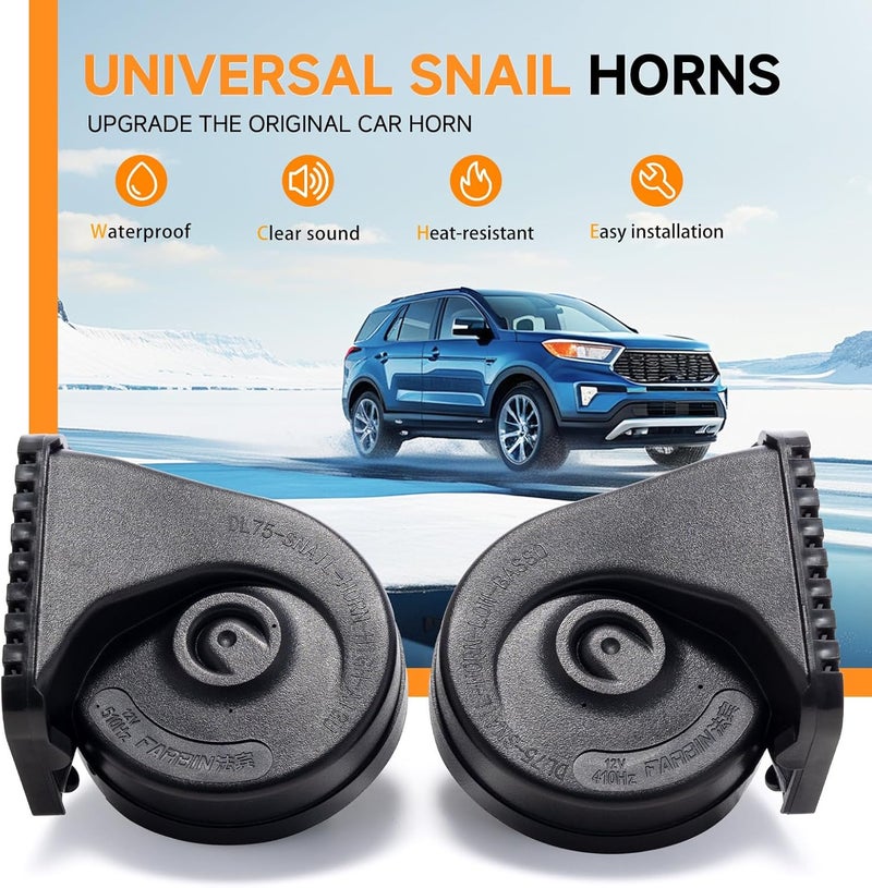 banhao Car Horn High Low Dual Tone Universal Fit 12V 130dB Electric Snail Horns Kit Waterproof Truck Horn for all 12V vehicles, RVs, pickups and off-road cars - Image 2